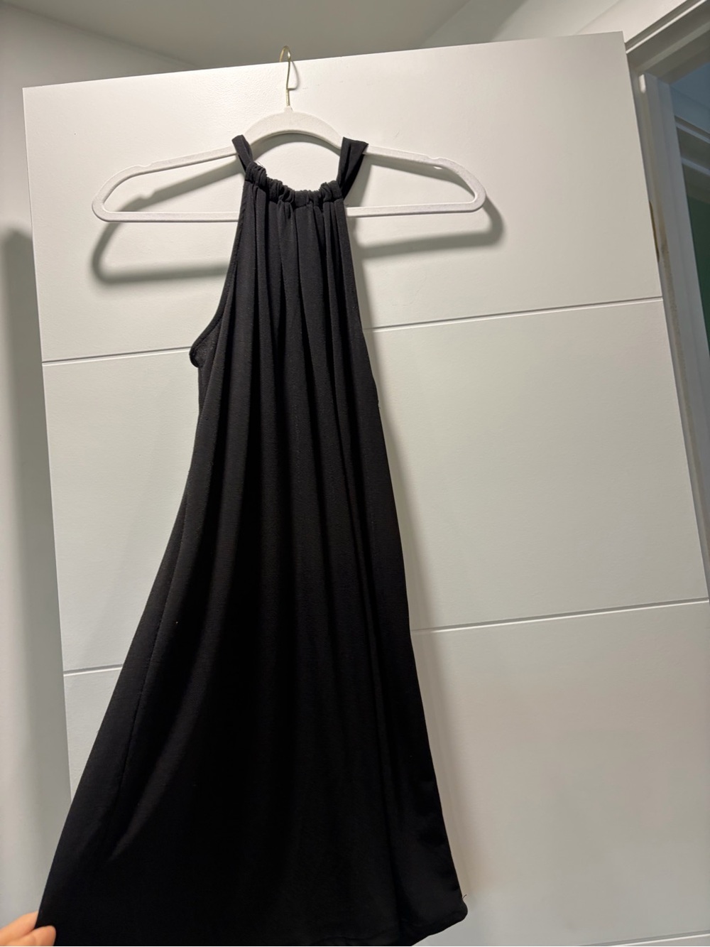 Black Halter Swing Dress - Women